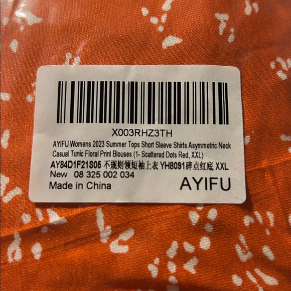 🔥🆕🔥 Ayifu Short Sleeve Asymmetric Neck, Casual Tunic - Picture 7 of 7